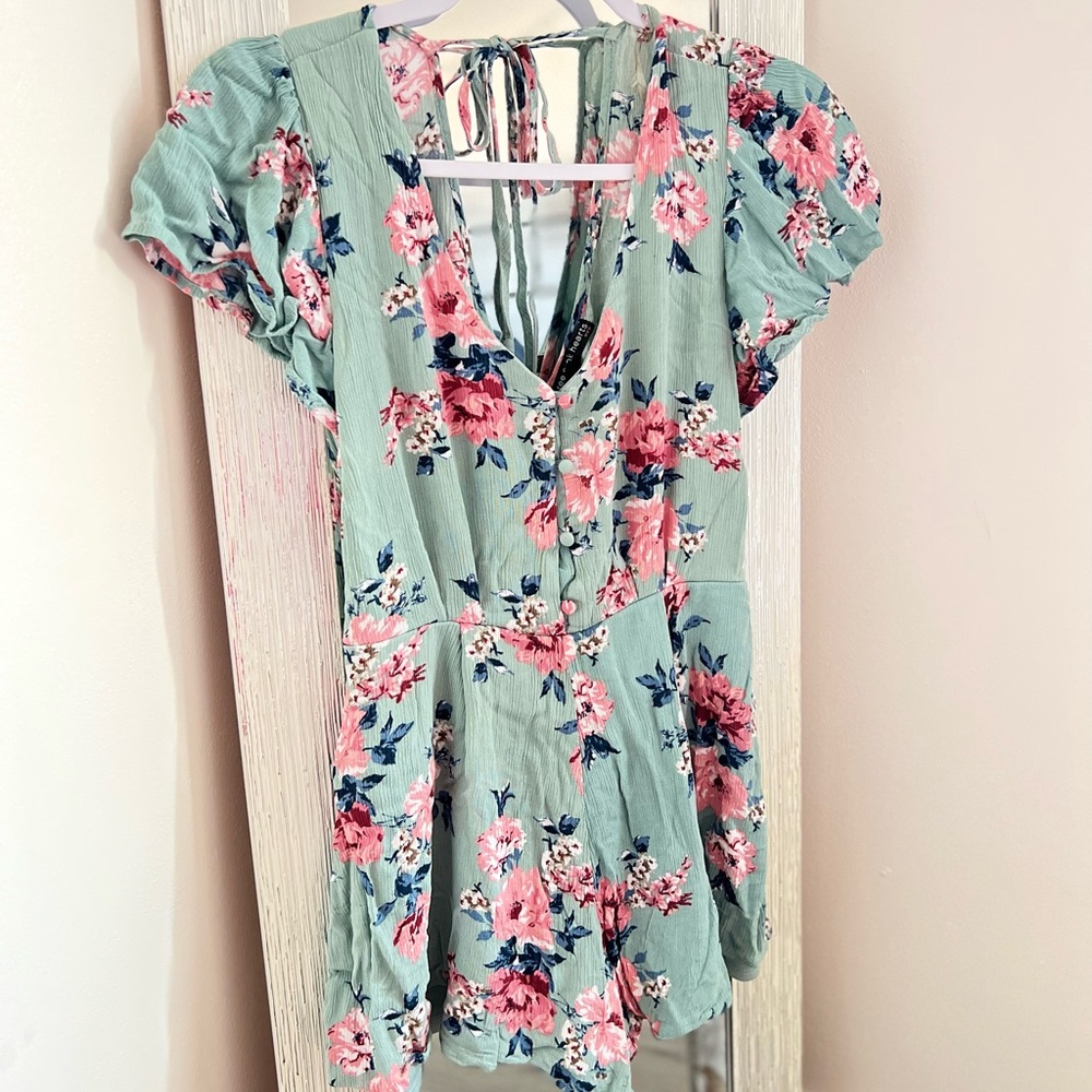 Three Pink Hearts Romper